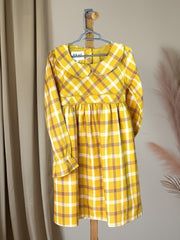 Yellow Twill Checkered Frock