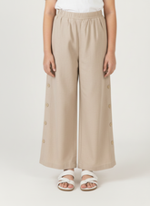 Khaki Pants with Buttons on crease