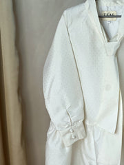 Pearl Tie-Neck Ruffle Dress