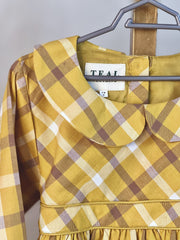 Yellow Twill Checkered Frock