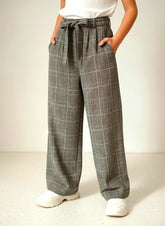 Plaid Belted Pants
