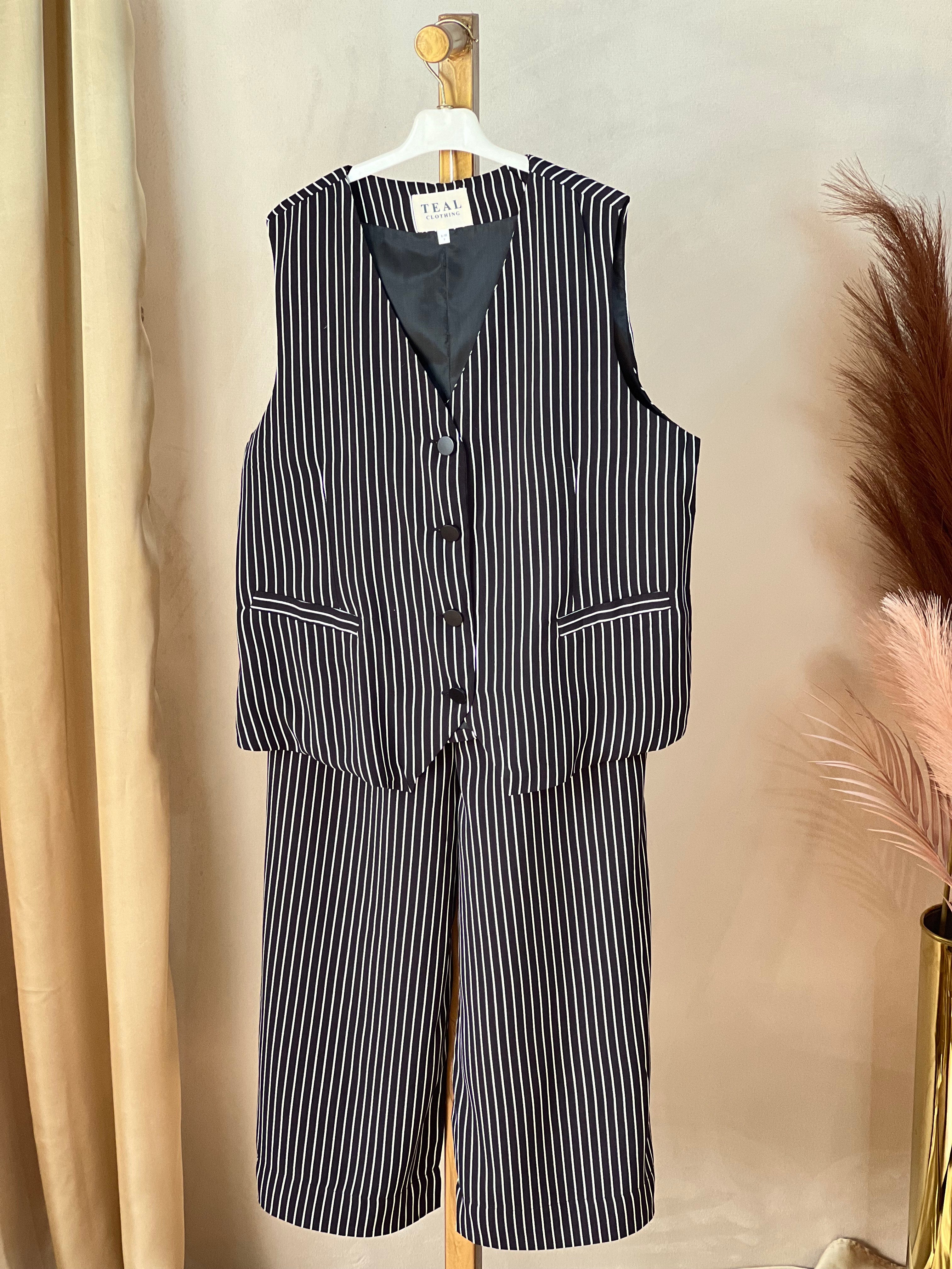 Classic Pinstripe Formal Two-Piece Set