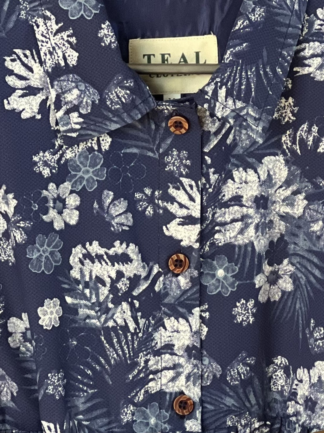 Blue Floral Button Down Frock