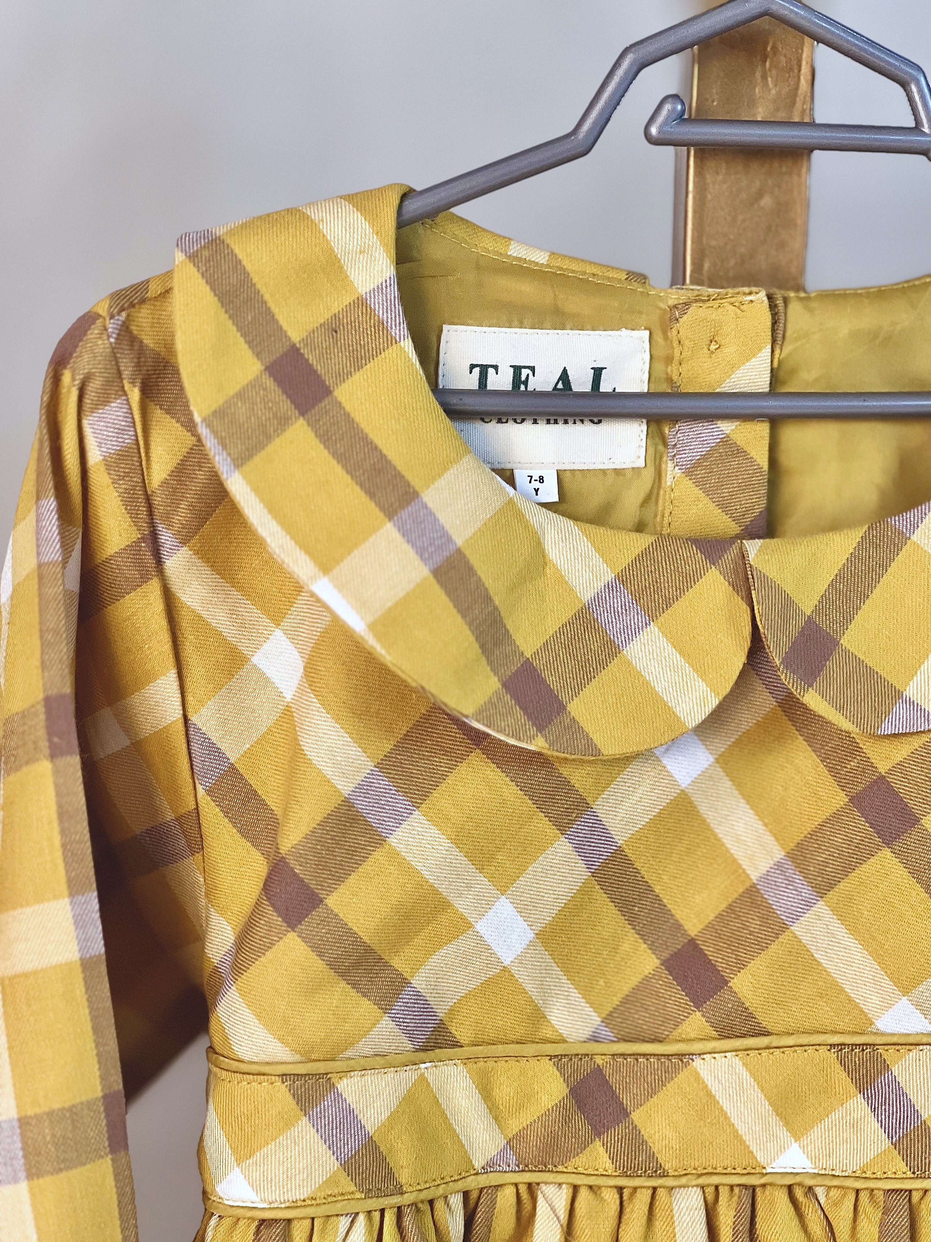 Yellow Twill Checkered Frock