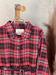 Red & Black Check Flannel Button-Down Frock