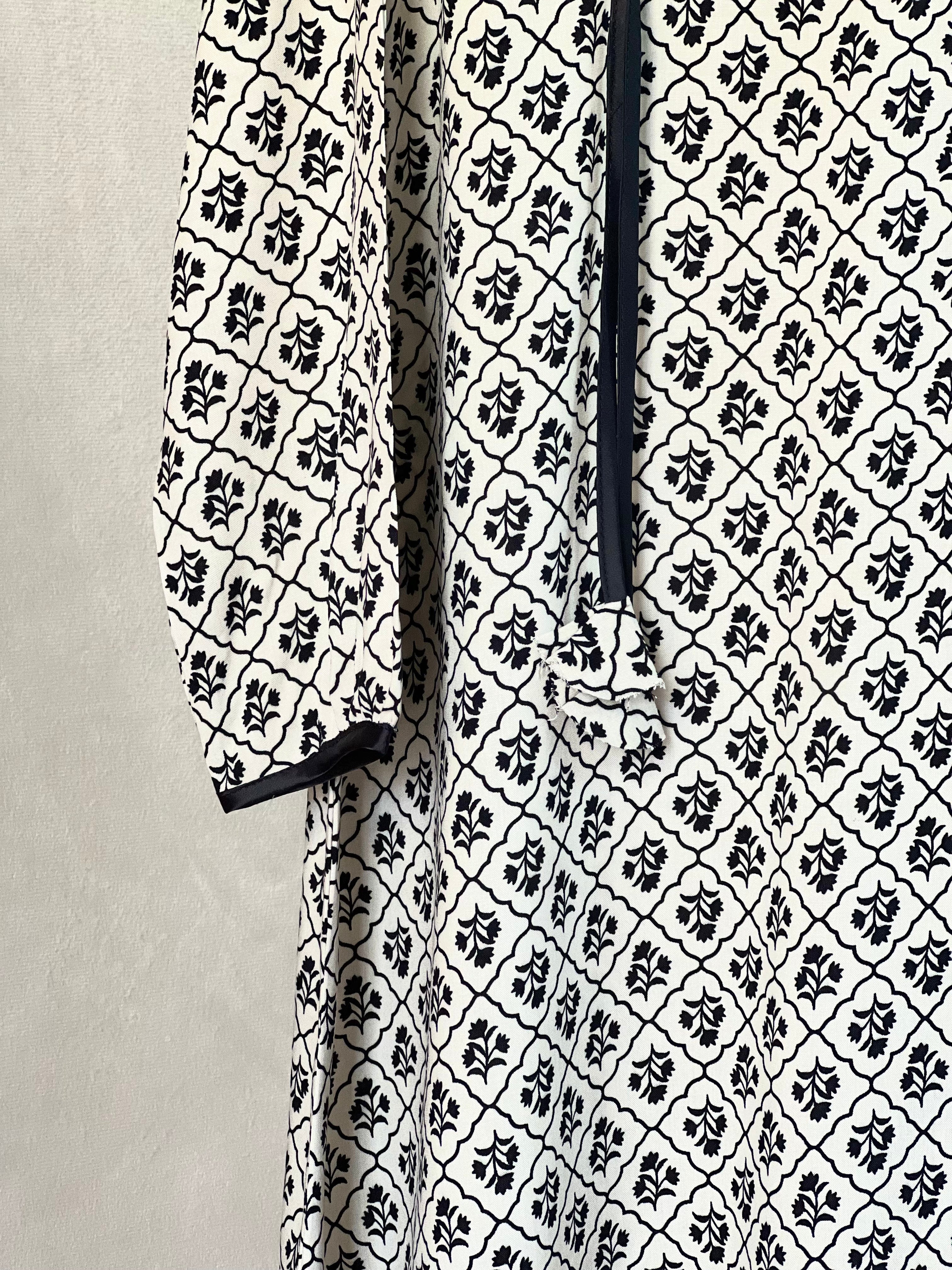 Vintage Black and Off White Dress