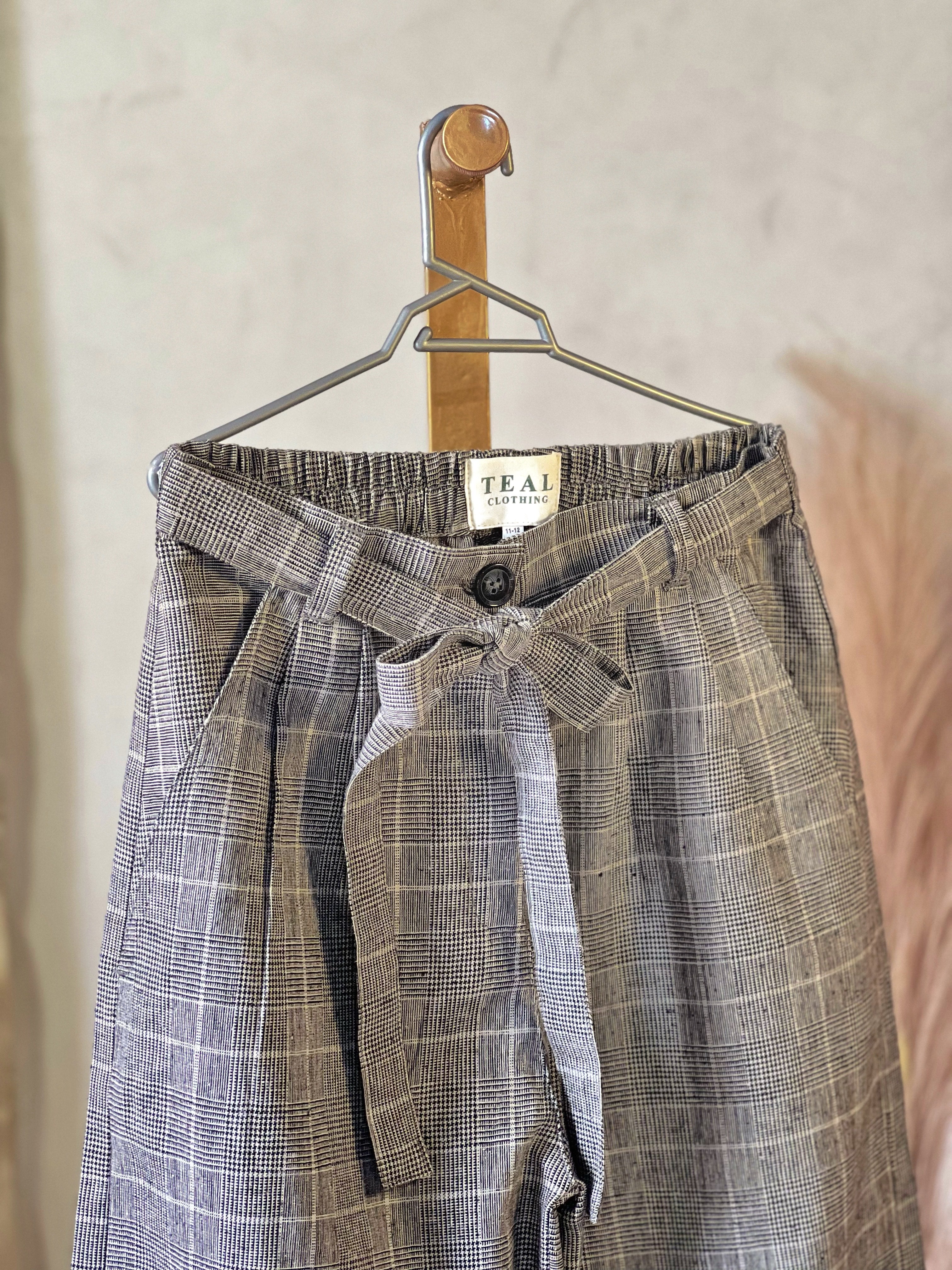 Plaid Belted Pants