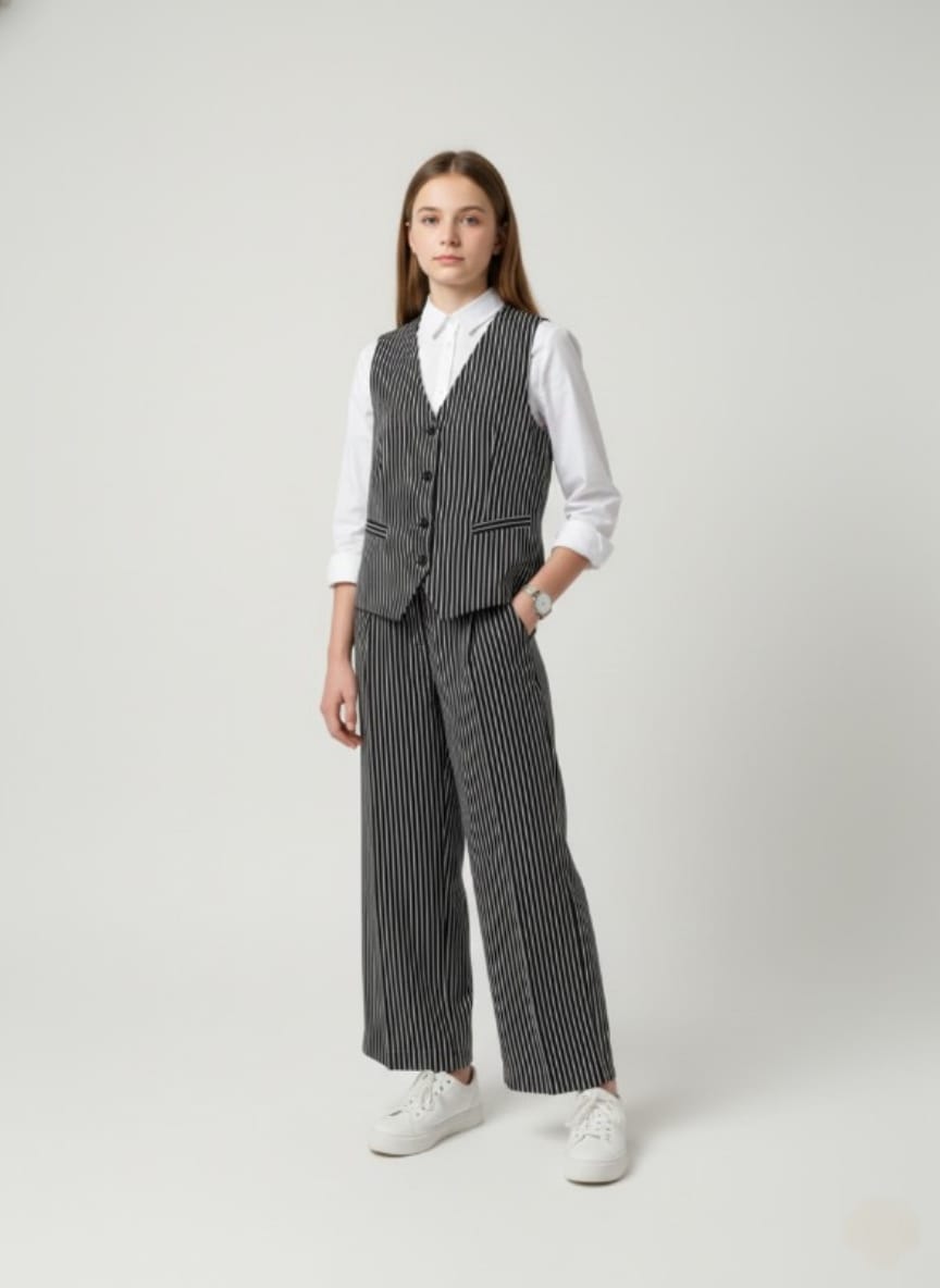 Classic Pinstripe Formal Two-Piece Set