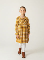Yellow Twill Checkered Frock